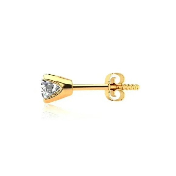 Brandon+Shea 0.25 Ct Real/Lab-Grown Diamond Studs – 14K Yellow Gold Filled - Picture 2 of 5